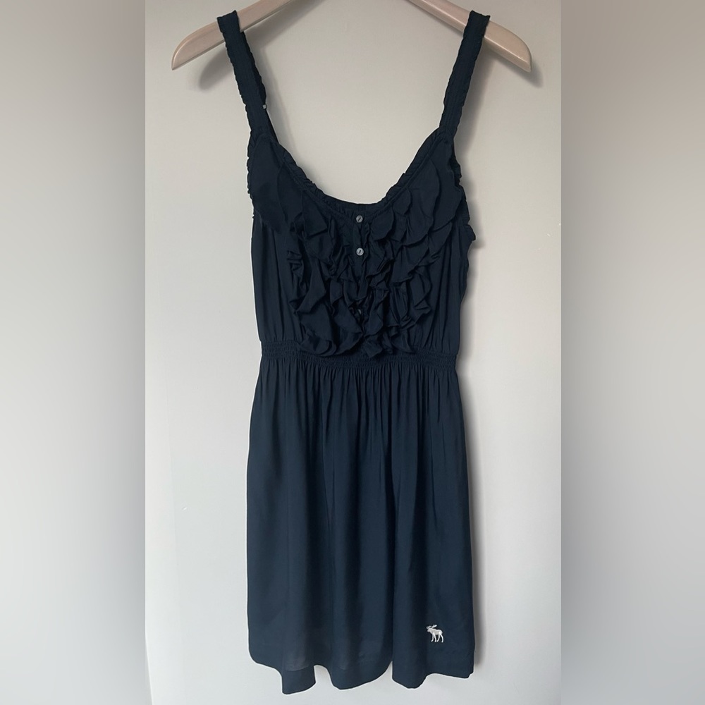 Abercrombie & Fitch - Ruffle Mini Dress - Navy - Size M
